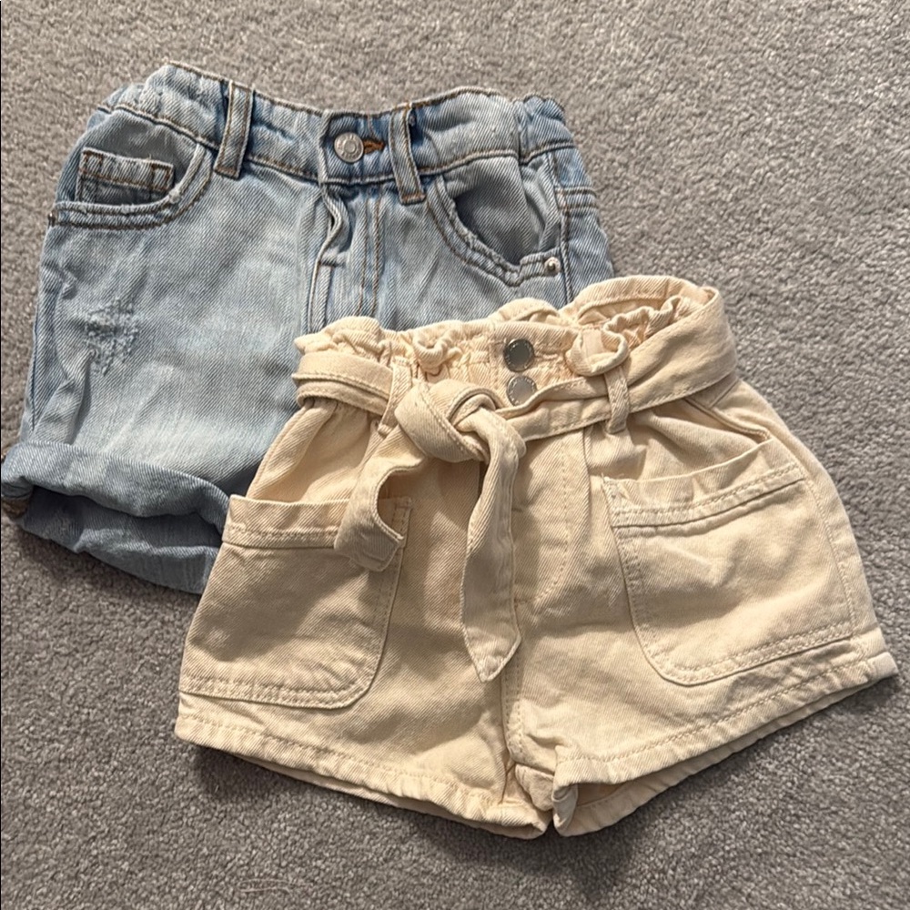 Stylish Kids Denim and Cream Shorts Set